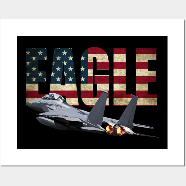 USAF F-15 Eagle Fighter Plane Airplane Wall Art by Dirty Custard Designs 